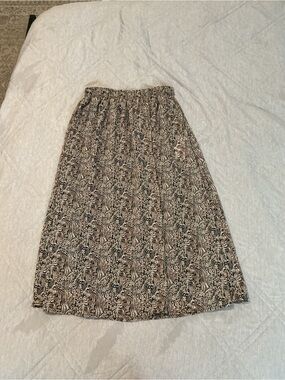Vero Moda Black & Cream Abstract-Print Elastic Midi Skirt